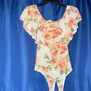 floral off the shoulder bodysuit